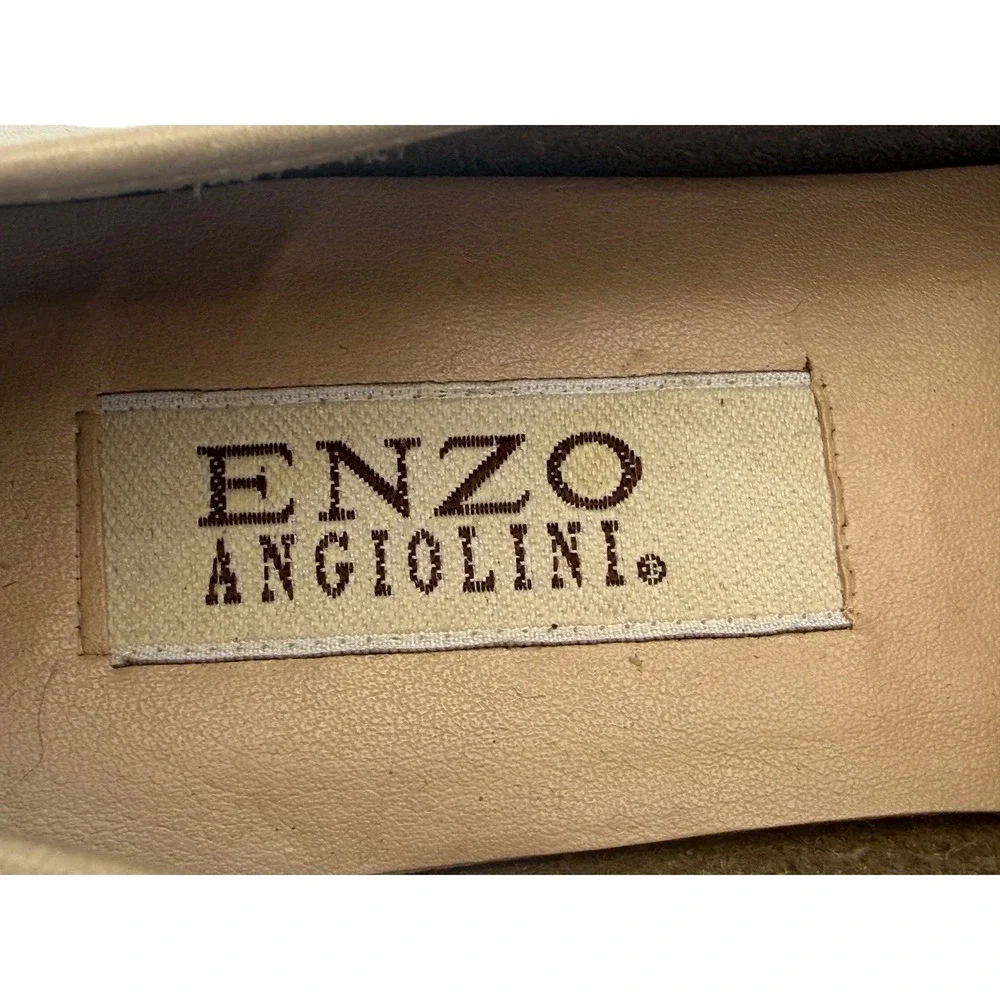 Enzo Angiolini Loafers Womens 9M Tan Leather Square Toe Vintage 90s Flats